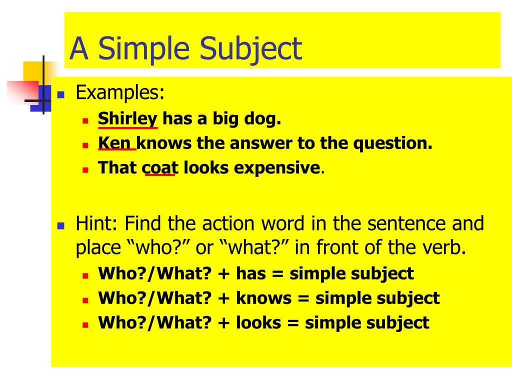 PPT Simple Subjects And Verbs PowerPoint Presentation Free Download ID 6890836