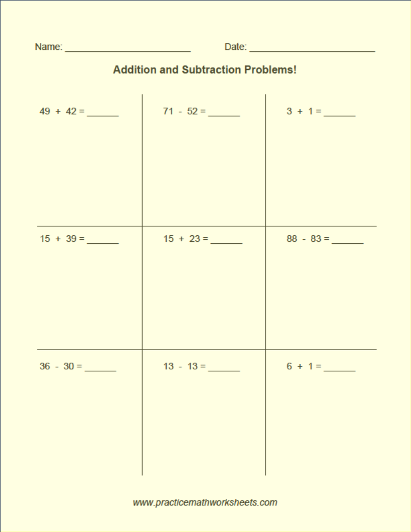 addition worksheet generator
