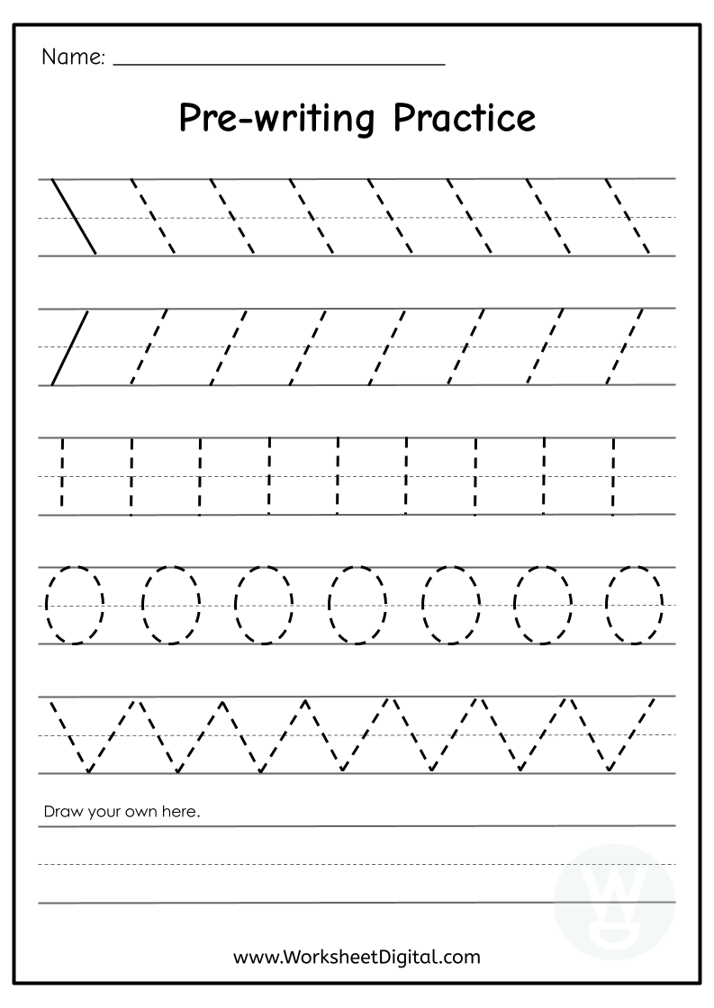 Pre Writing Practice Worksheet Digital Worksheets Library