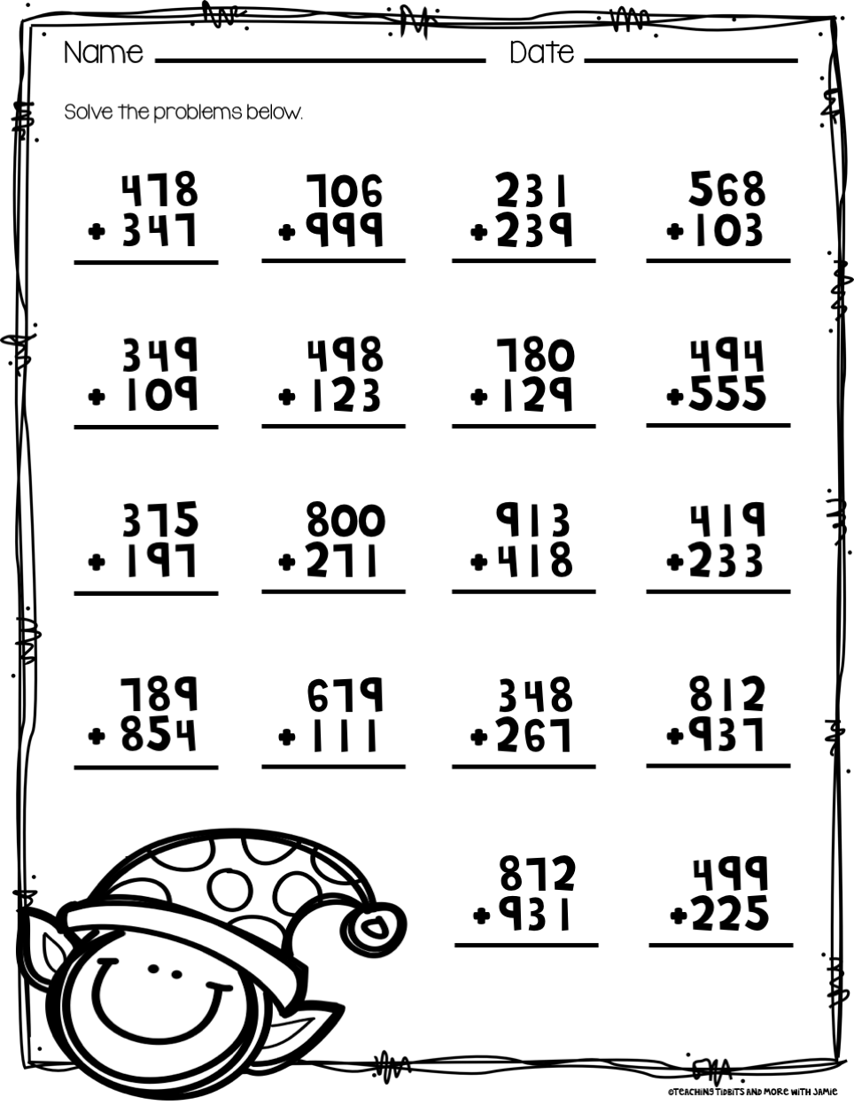 third grade math worksheets