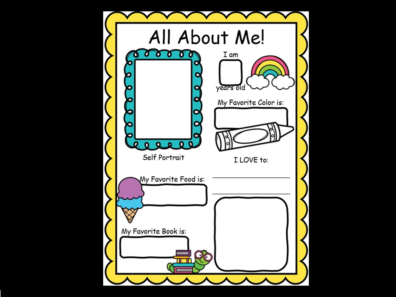 all about me sheet
