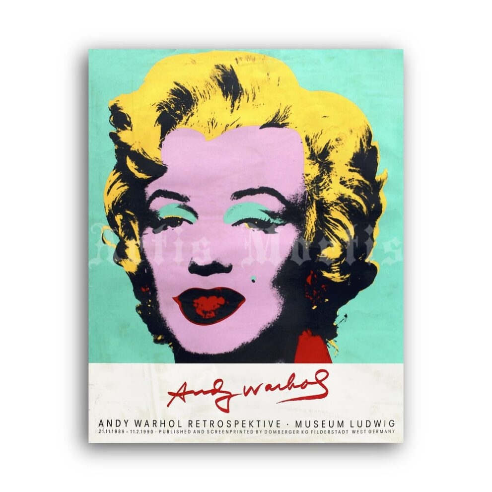 Printable Andy Warhol 1989 Vintage Pop Art Exhibition Poster