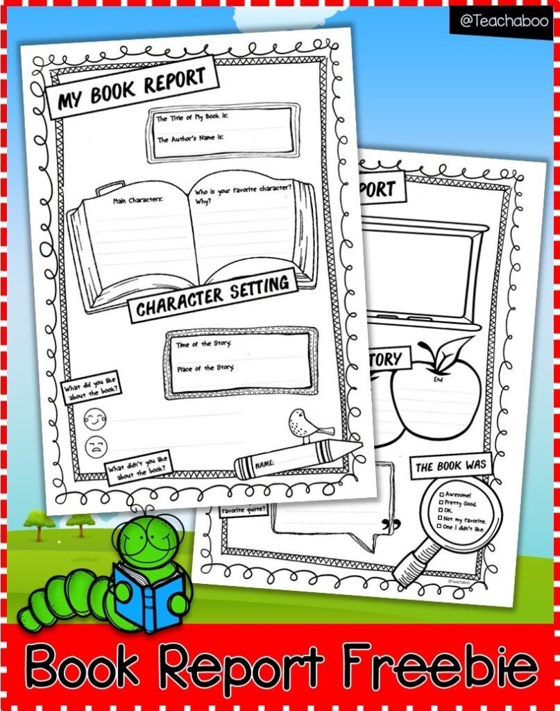 book report template elementary