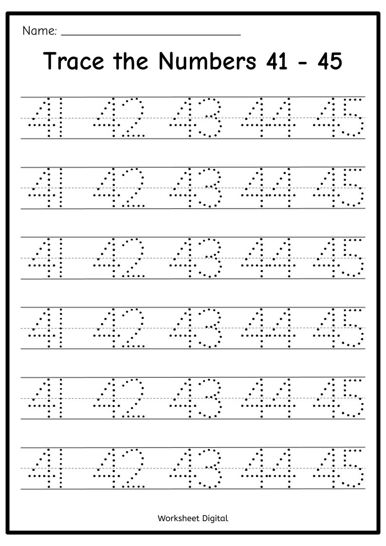 traceable number worksheets