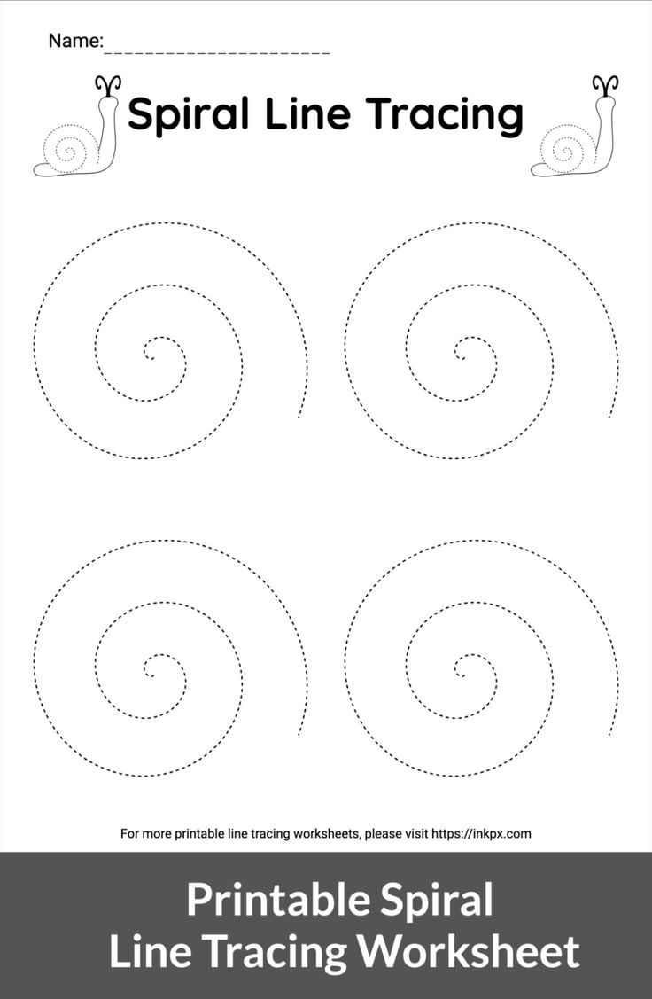 Printable Spiral Line Tracing Worksheet