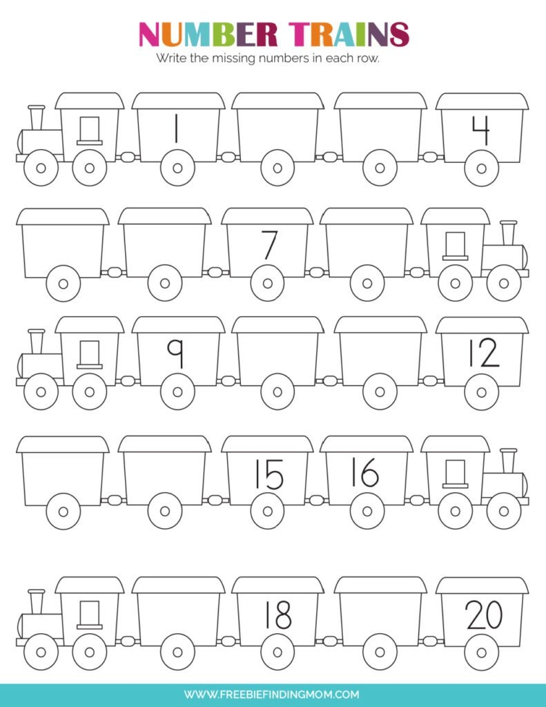 free printable number worksheets for kindergarten
