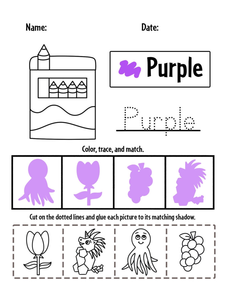 Purple Color Activities And Worksheets For Preschool The Hollydog Blog