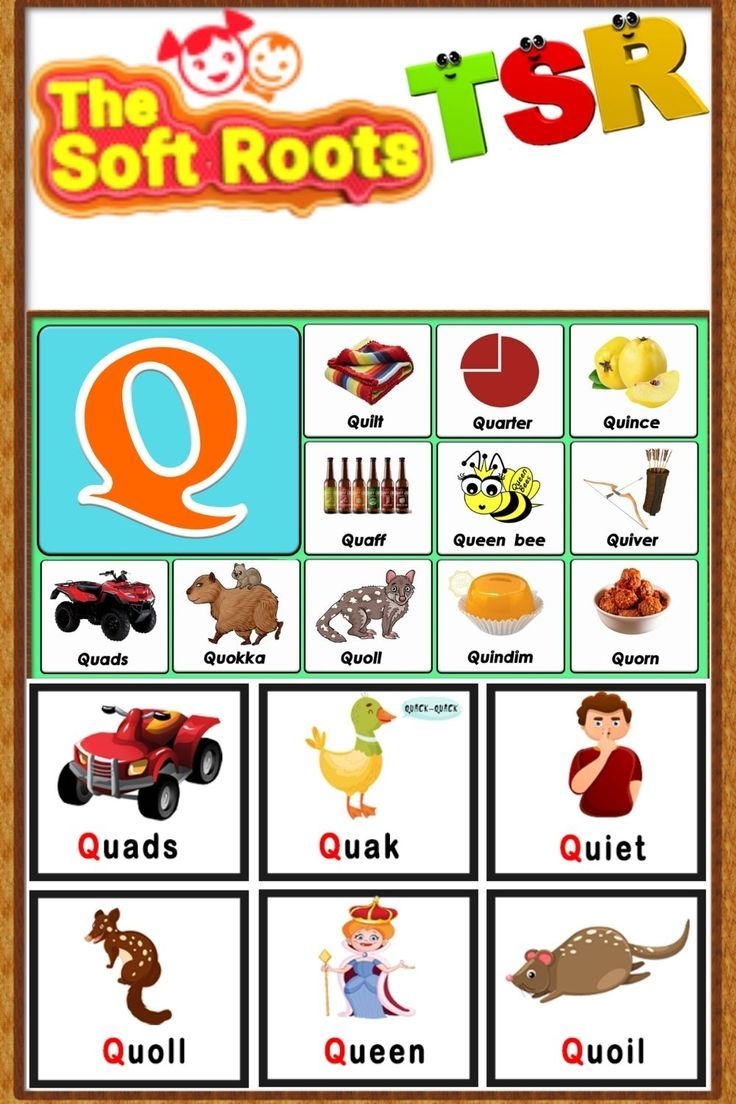 Q Words For Kids Words From Q Q Words List Kids Learning Kids Vocabulary Words Easy Words