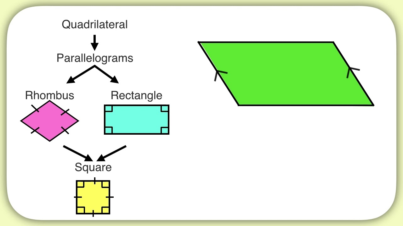 Quadrilaterals Types Of Parallelograms YouTube