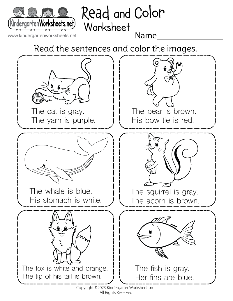kindergarten free worksheets printable