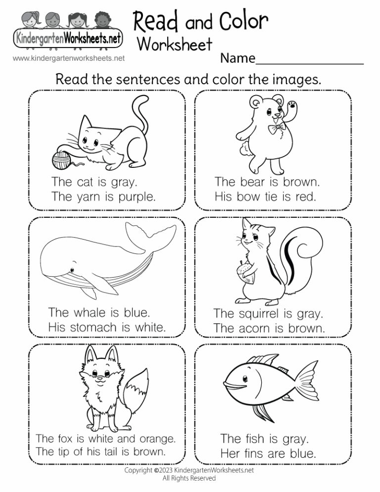 Read And Color Worksheet Free Printable Digital PDF