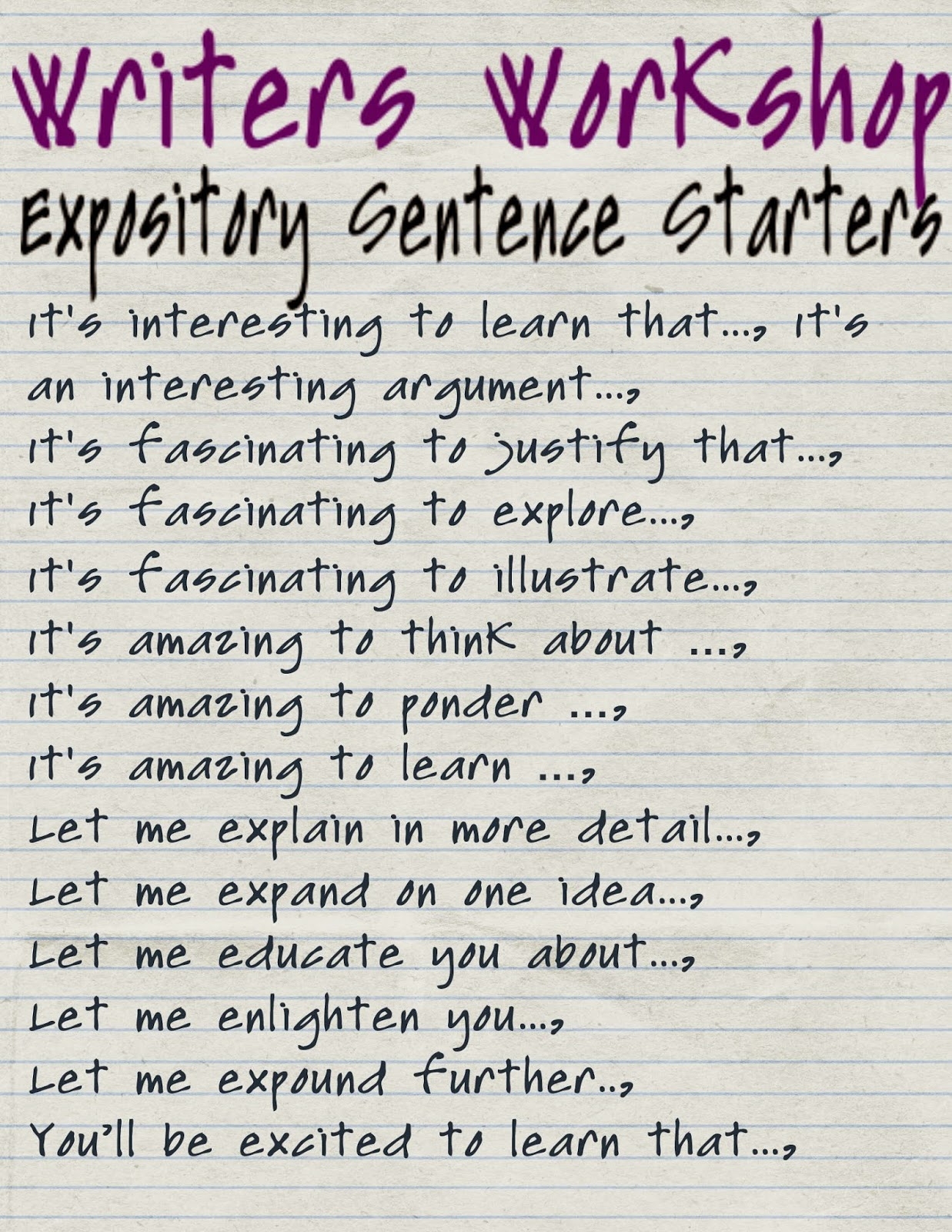 sentence starters for essays