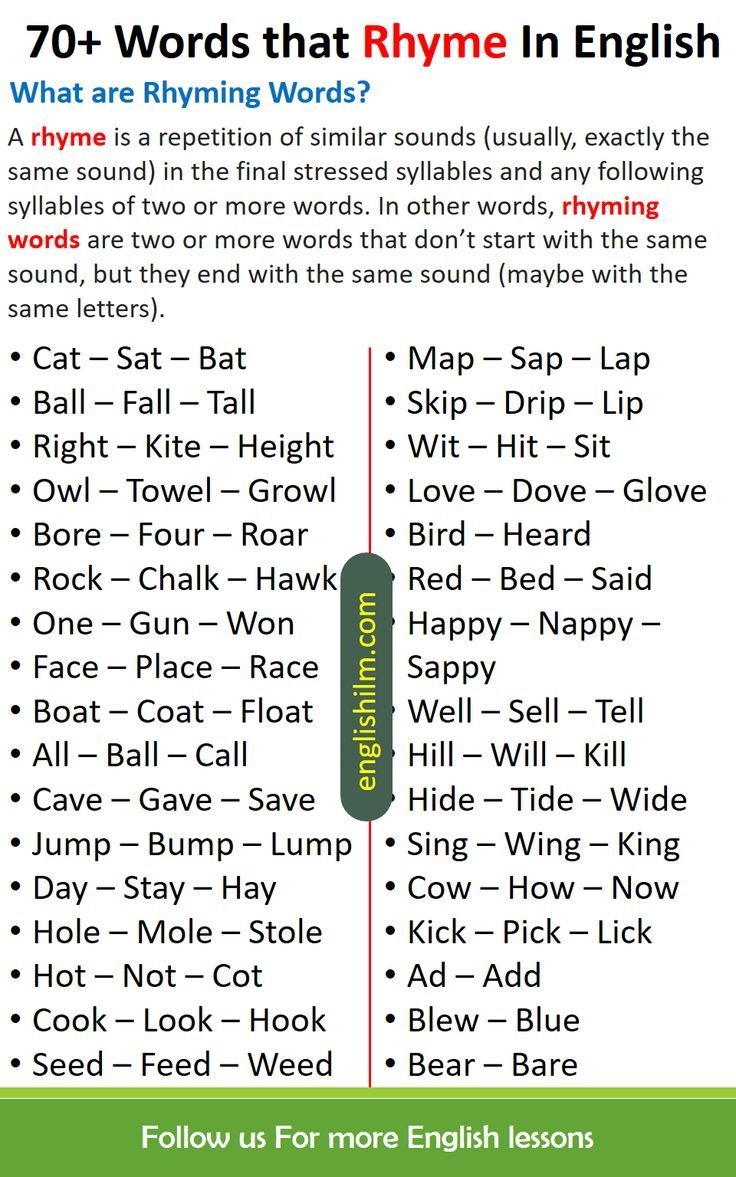 words that rhyme with words
