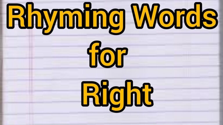 Rhyming Words Of Right Write 10 Rhyming Words For The Word Right YouTube