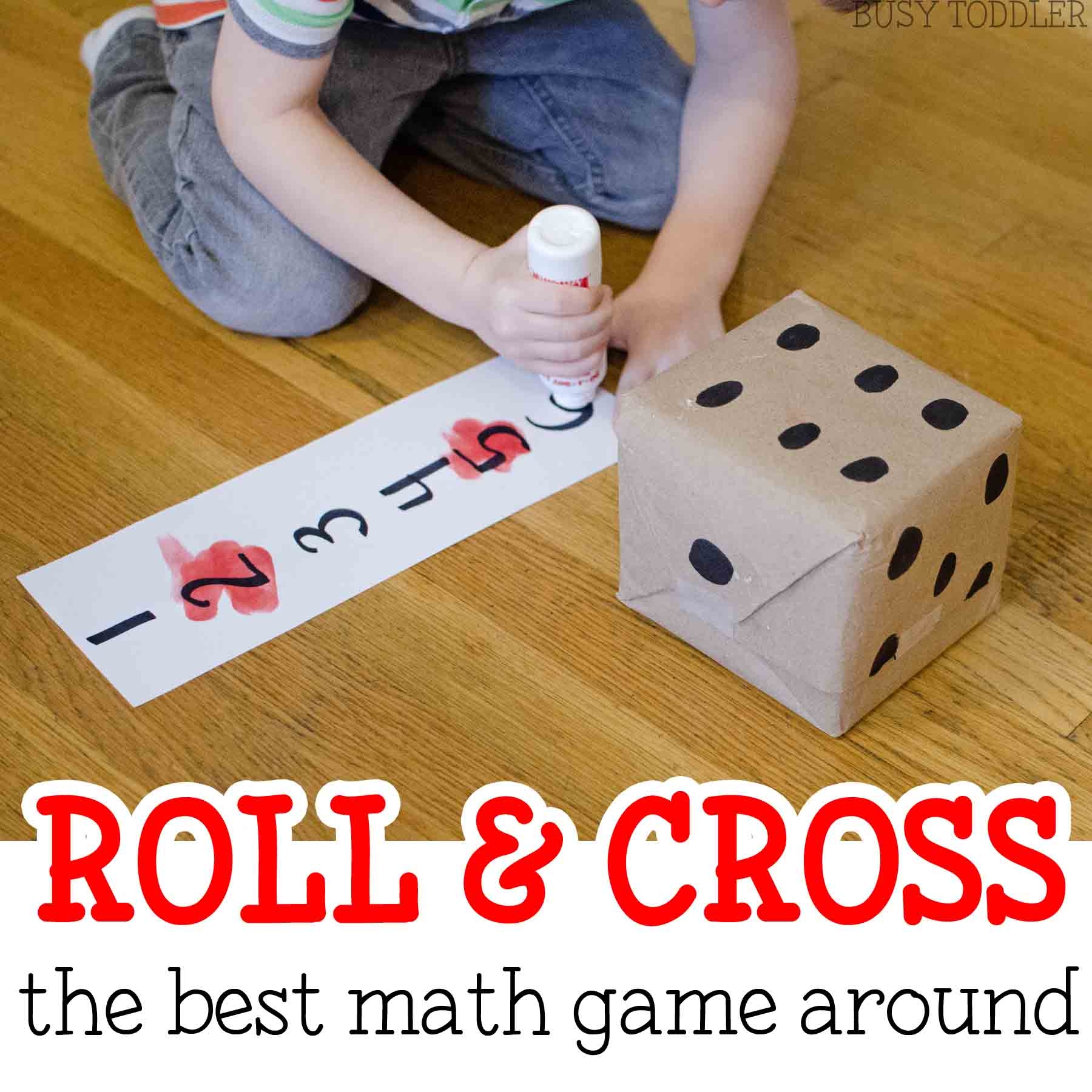 Roll Cross Math Game Busy Toddler