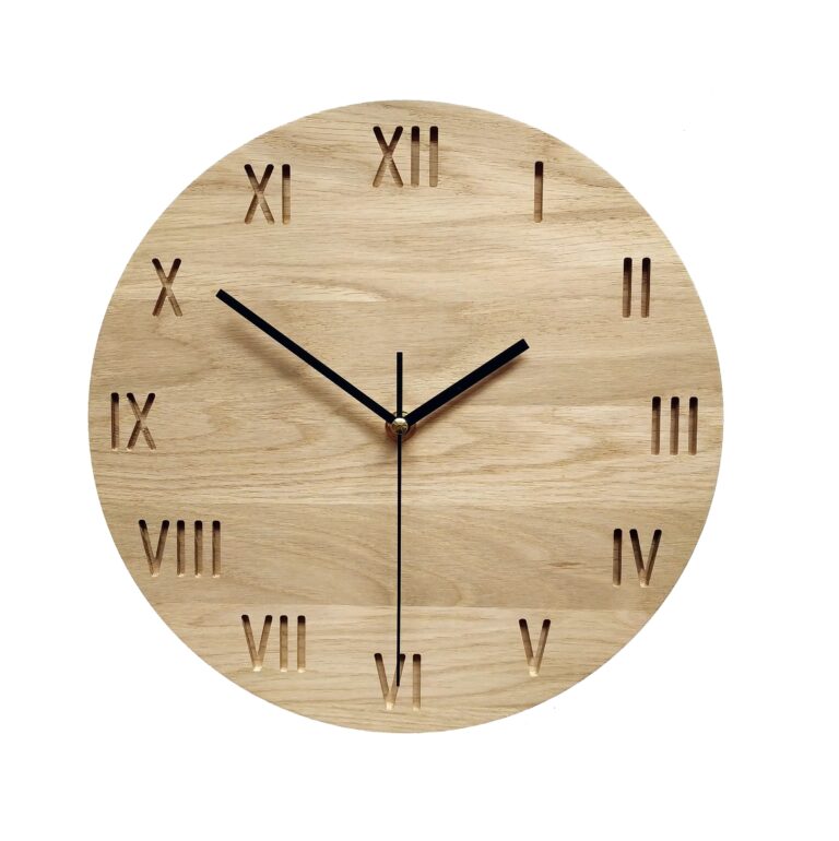 Roman Numeral Clock Wood Wall Clock Wall Clock Minimalist Clock Silent Clock Engraving Numbers Clock Naturdeco Etsy