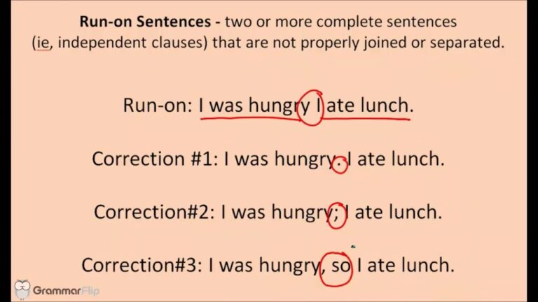 Run on Sentences GrammarFlip