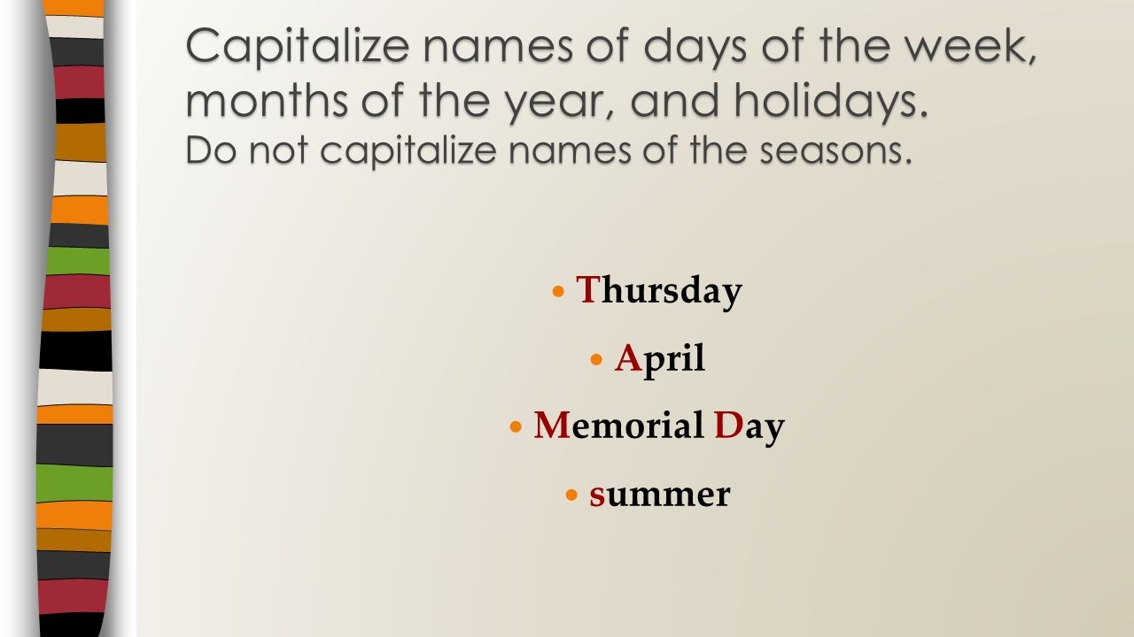 Second Grade Capitals Standard WC 1 6 Capitalization Capitalize Ppt Video Online Download