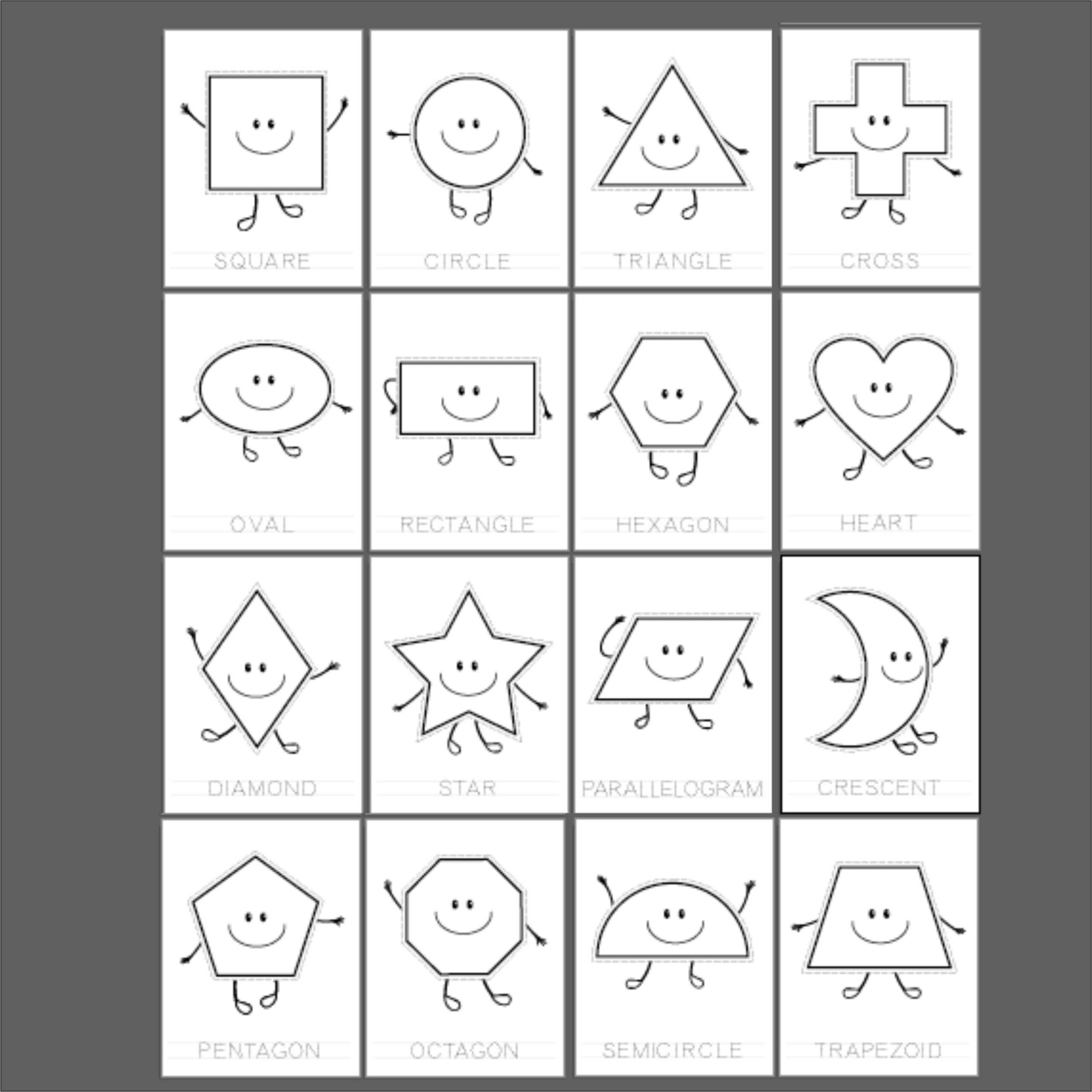 Shapes worksheets printable