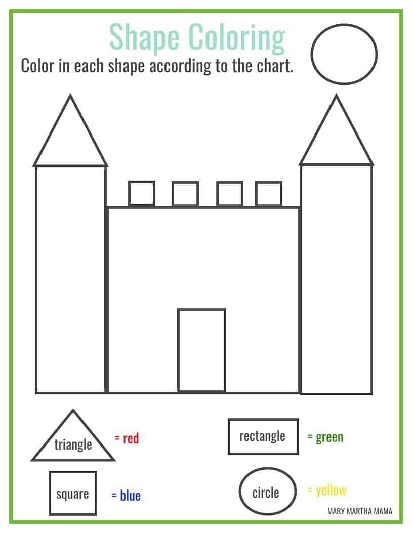 shapes worksheets for kindergarten
