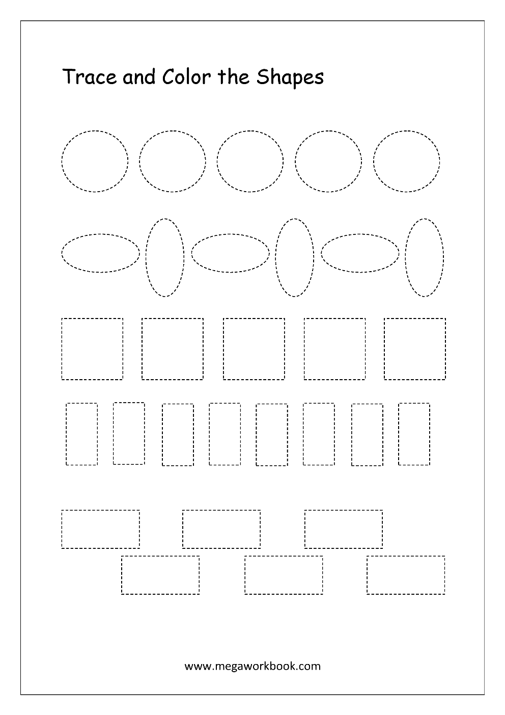tracing shapes worksheets