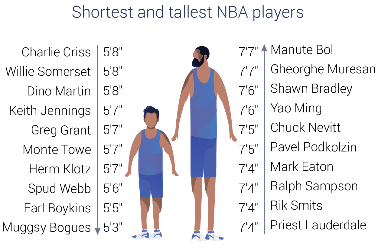 Shortest Vs Tallest NBA Player Dive Into The Extremes Of The NBA RunRepeat