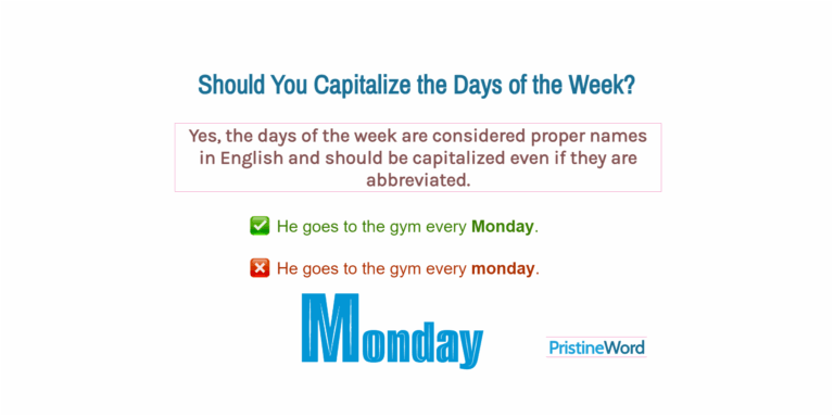 Should You Capitalize The Days Of The Week