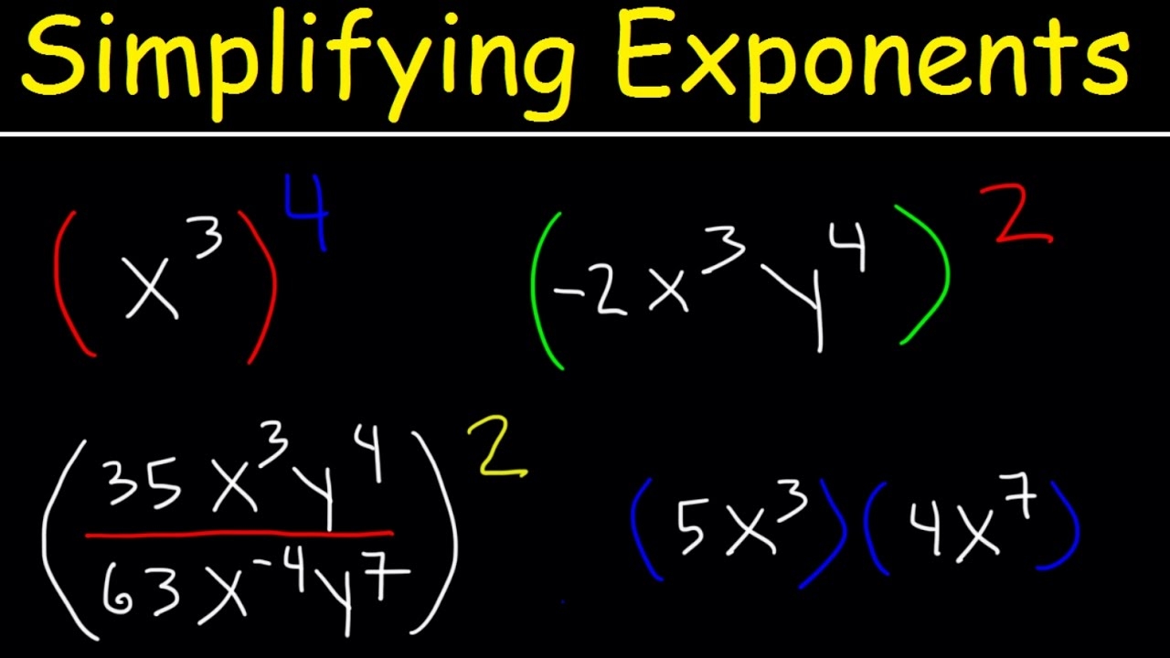 Simplifying Exponents With Fractions Variables Negative Exponents Multiplication Division Math YouTube