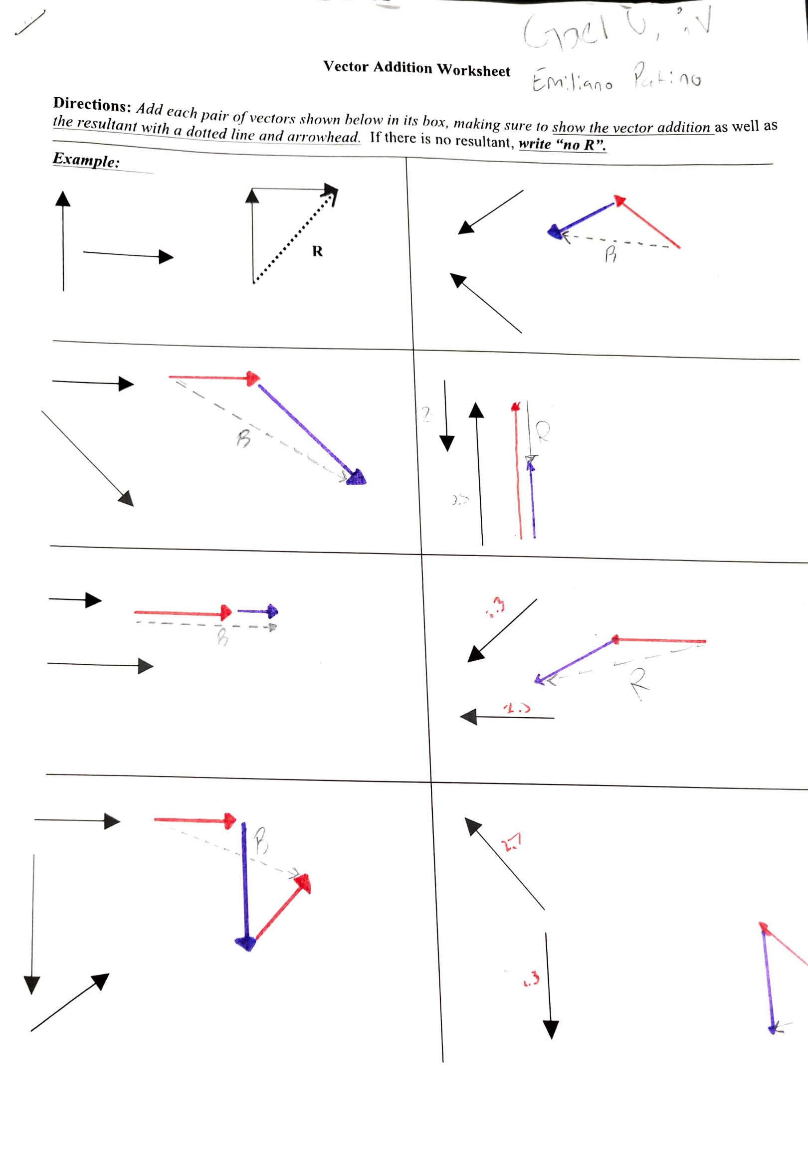 SOLUTION Vector Addition Worksheet Studypool Worksheets Library