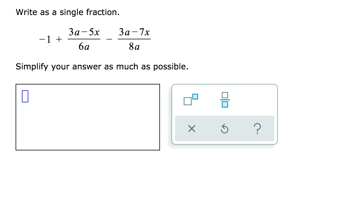write as a single fraction