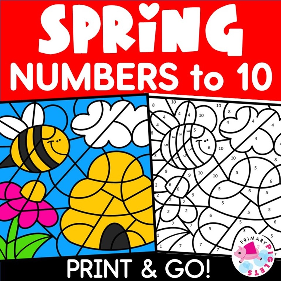 Spring Color By Code Numbers 1 20 Made By Teachers