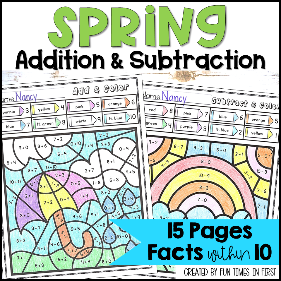 Spring Color By Number Addition Subtraction Mixed Practice Within 10 Made By Teachers
