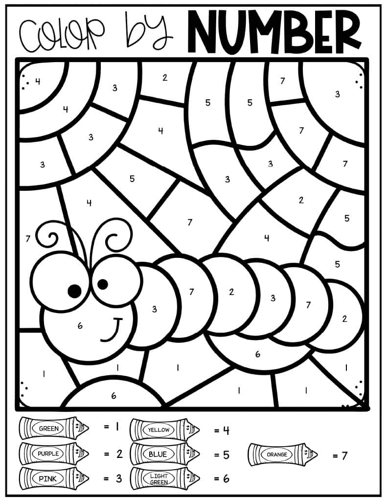 free printable color by number