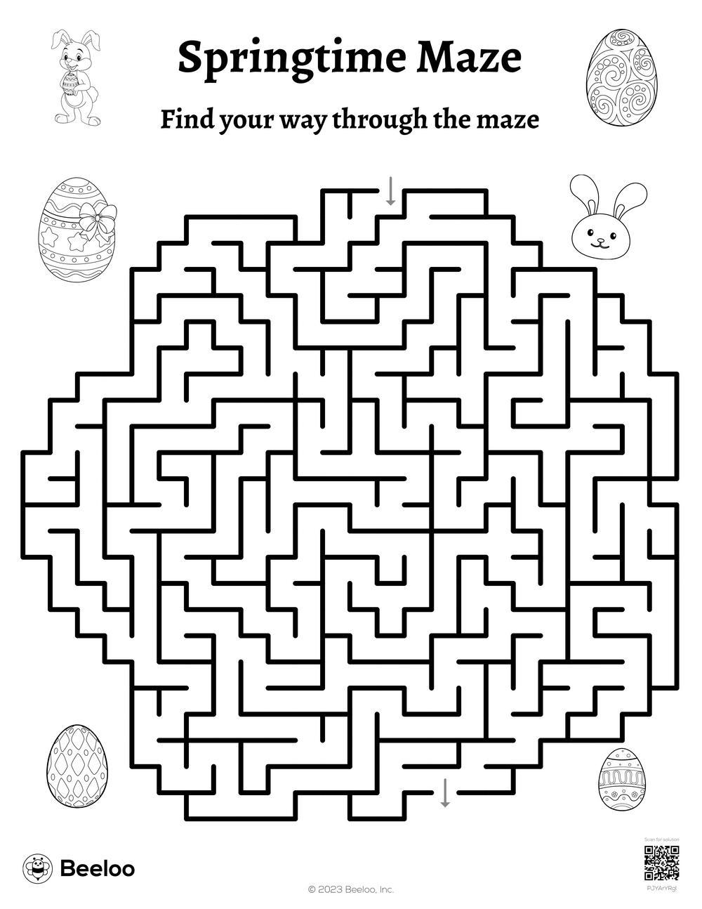 Springtime Maze Beeloo Printable Crafts And Activities For Kids