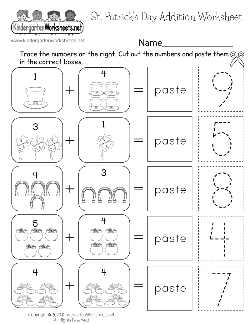 free printable kindergarten addition worksheets