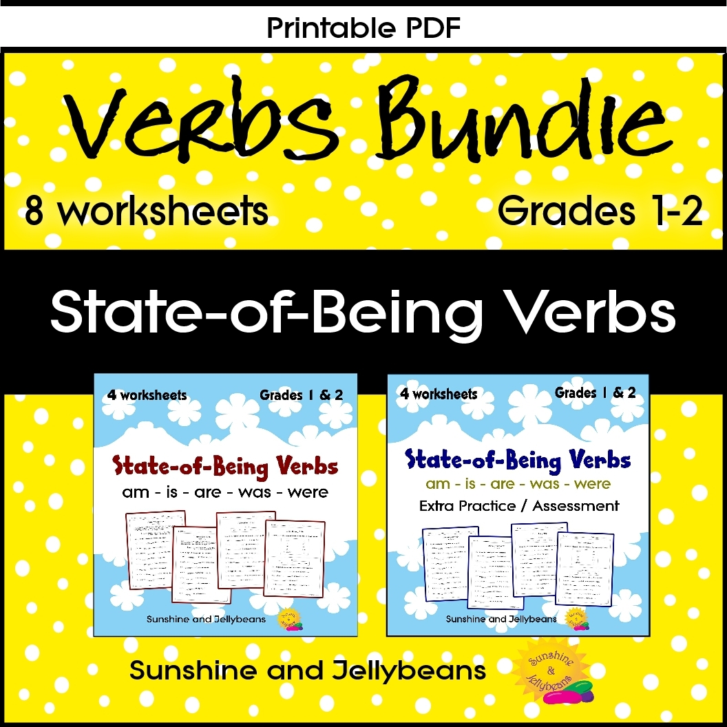 State of Being Verbs BUNDLE Am is are was were Grades 1 2 CCSS Made By Teachers