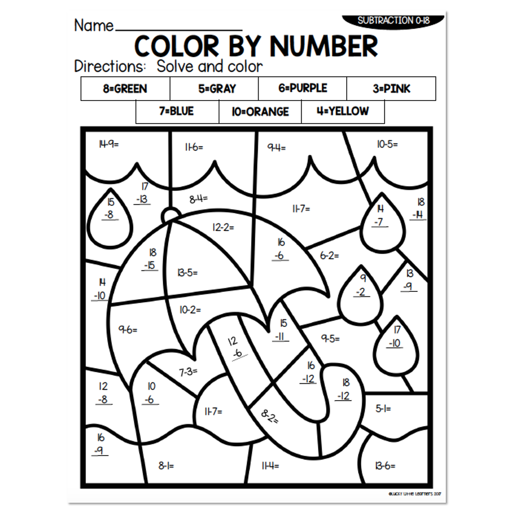 math sheets color by number