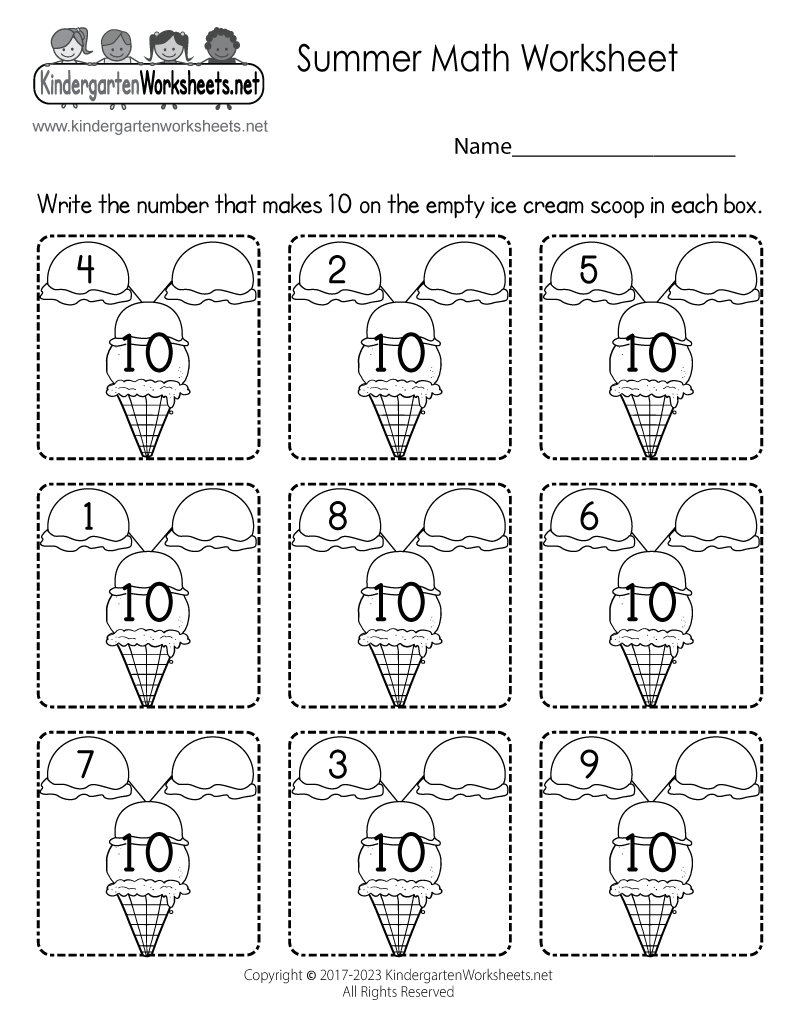printable math kindergarten worksheets