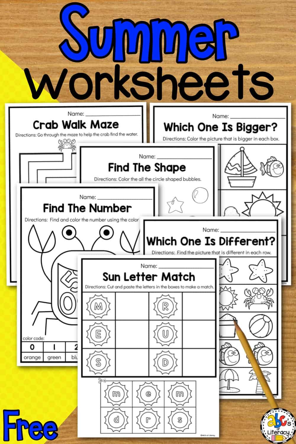 free printable preschool summer worksheets