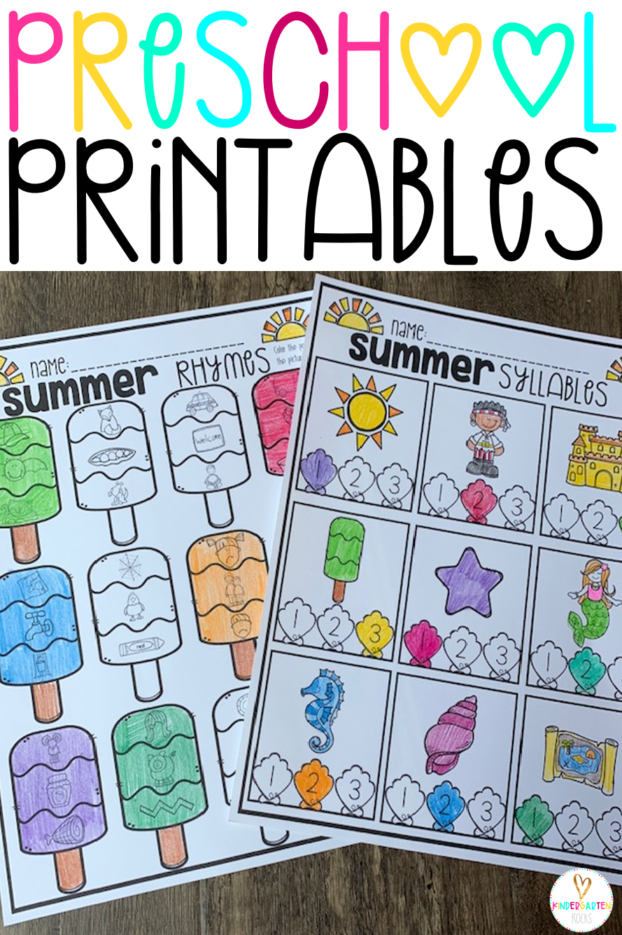 Summer Printables Getting Ready For Kindergarten Kindergarten Rocks Resources