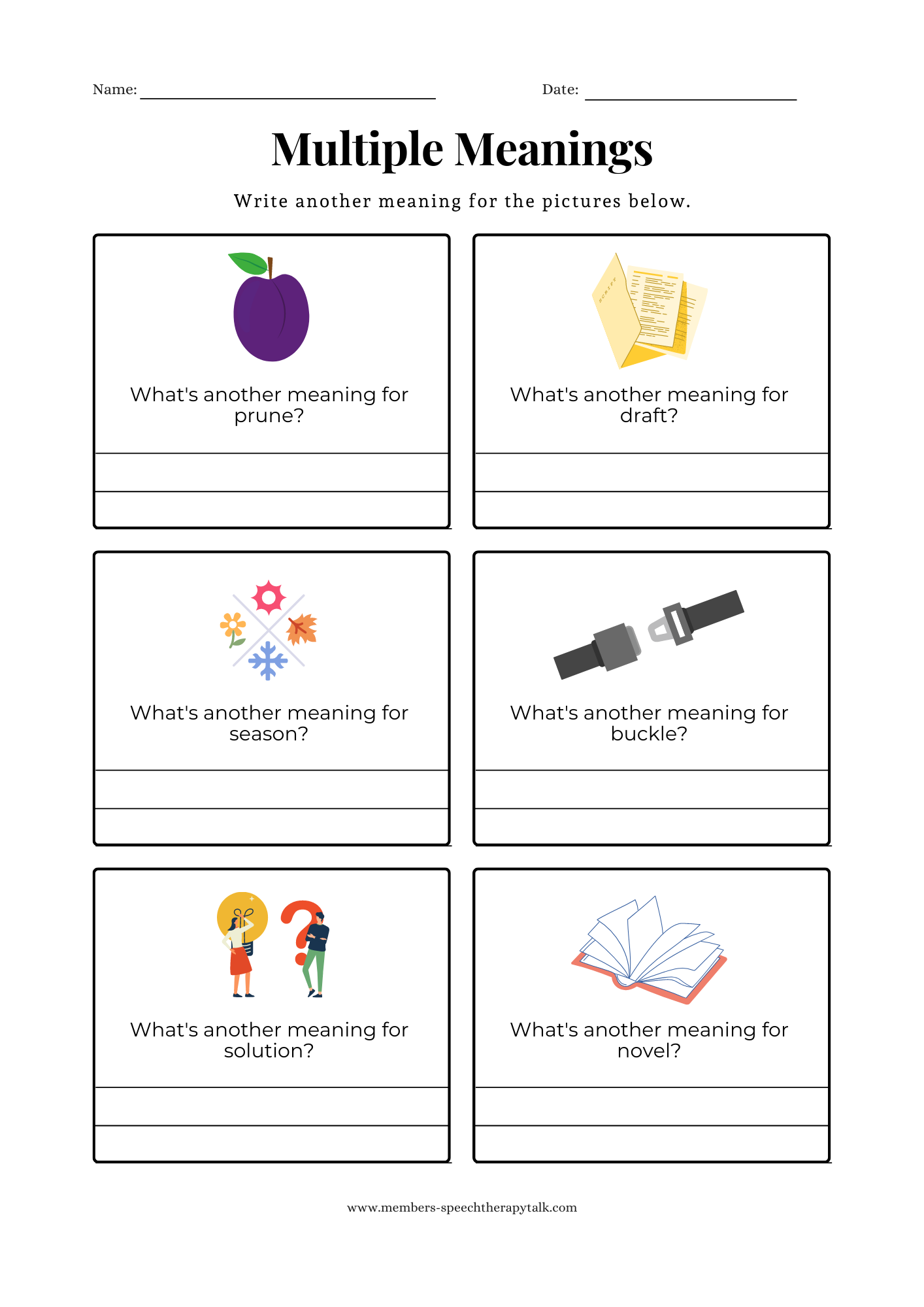 Teaching Multiple Meaning Words 4 Materials That Work Speech Therapy Talk Membership