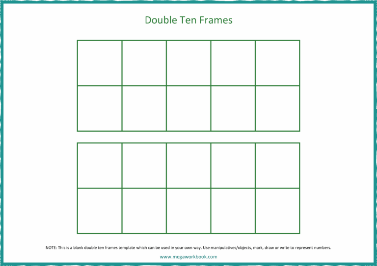Ten Frame Template Blank Ten Frames Double Ten Frames MegaWorkbook