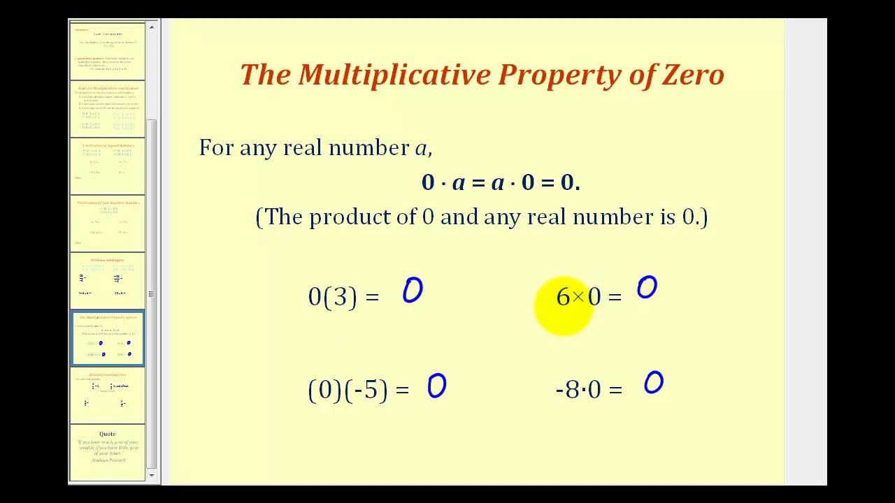The Multiplication And Division Properties Of Zero Developmental Math Emporium
