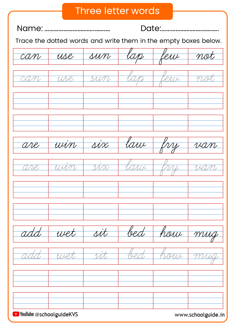 3 letter words worksheets pdf