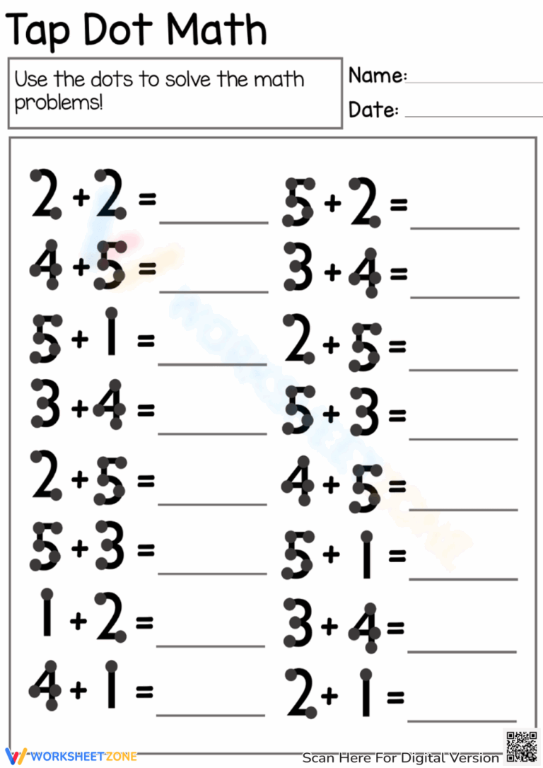 Touch Math Worksheets