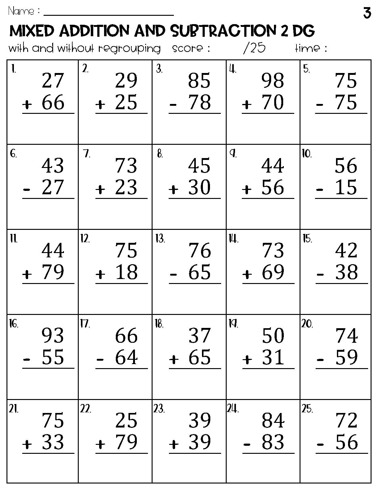 addition subtraction regrouping worksheets