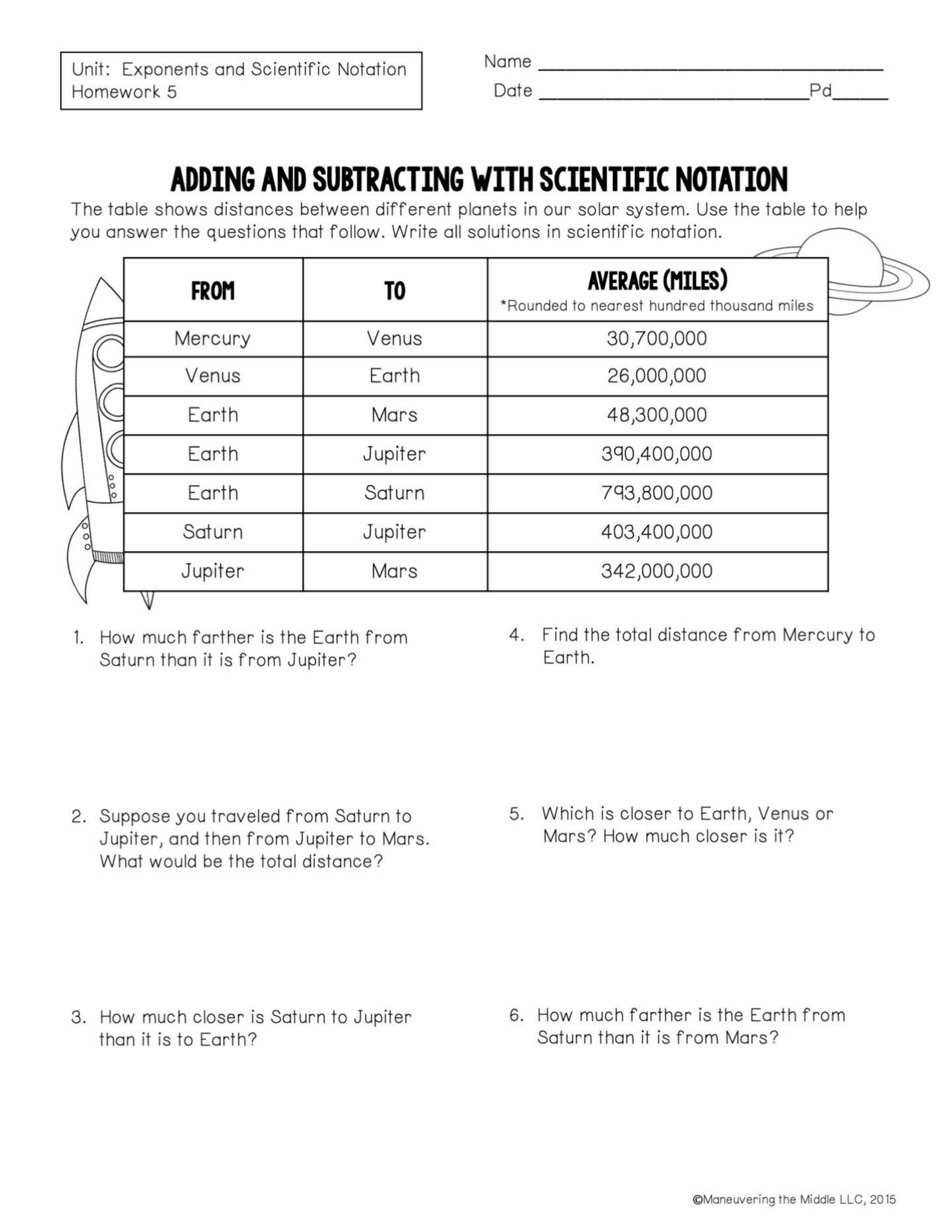 Unit 2 Lesson 8 Adding Subtracting W Scientific Notation Laura Rauscher Library Formative
