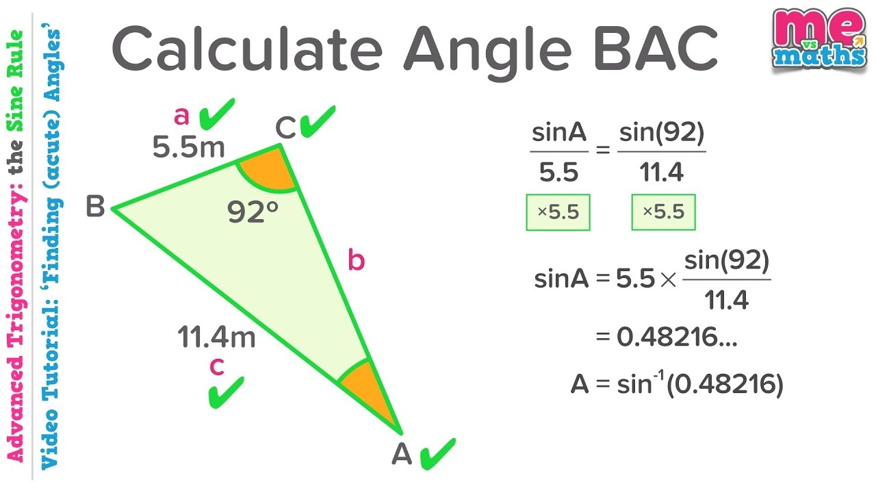 Using The Sine Rule To Find Acute Angles Advanced Trigonometry Tutorial Revision 3 8 YouTube