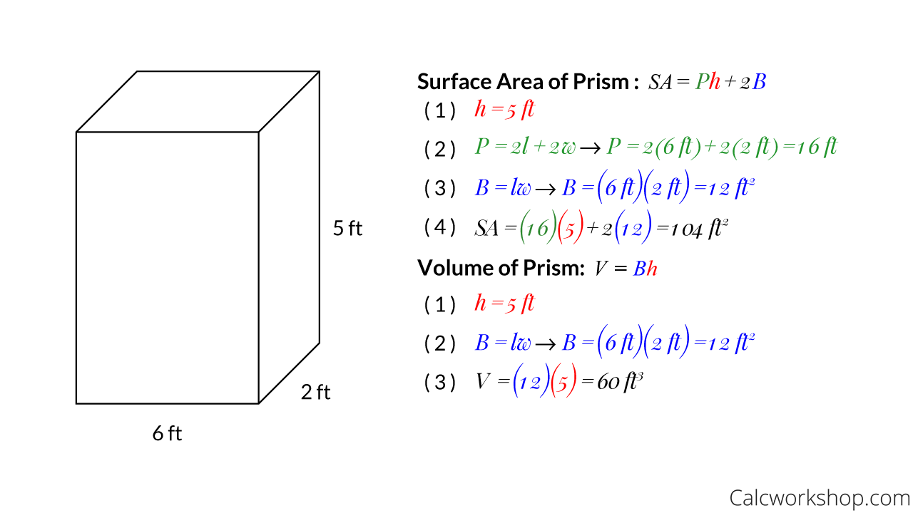 Volume And Surface Area Of A Prism 11 Examples 