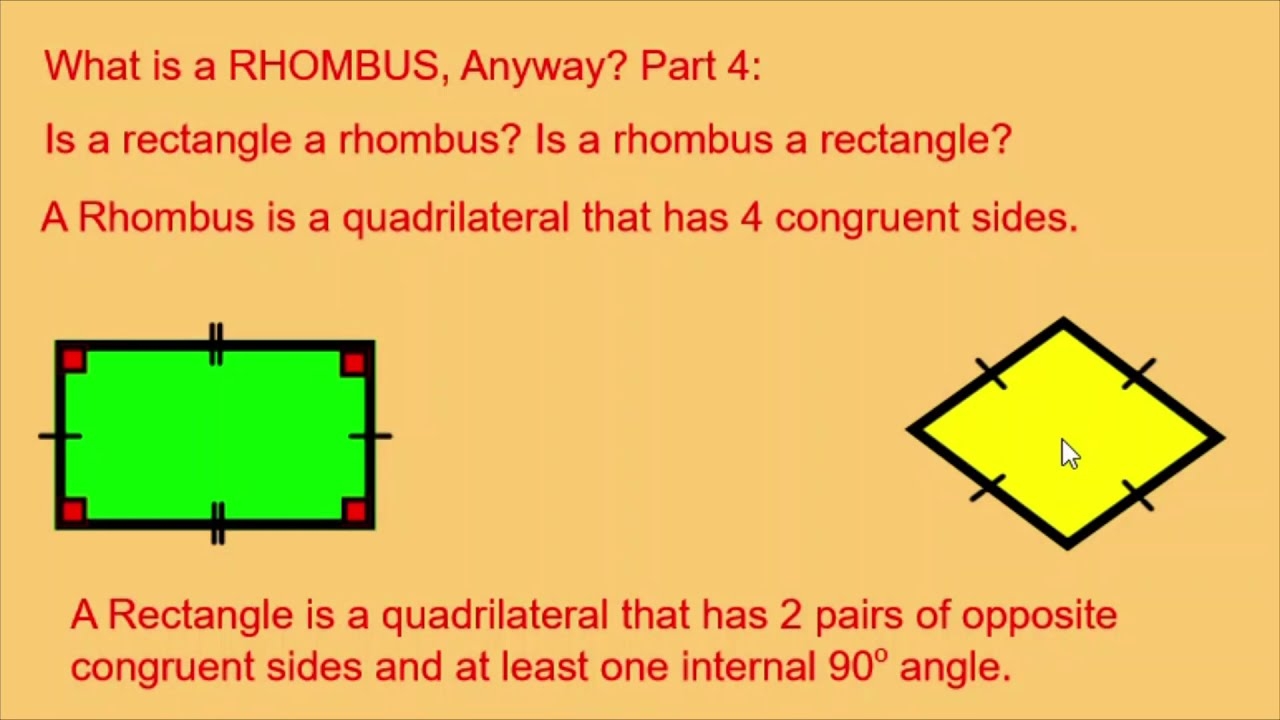 What Is A RHOMBUS Anyway Part 4 Is A Rectangle A Rhombus Is A Rhombus A Rectangle YouTube
